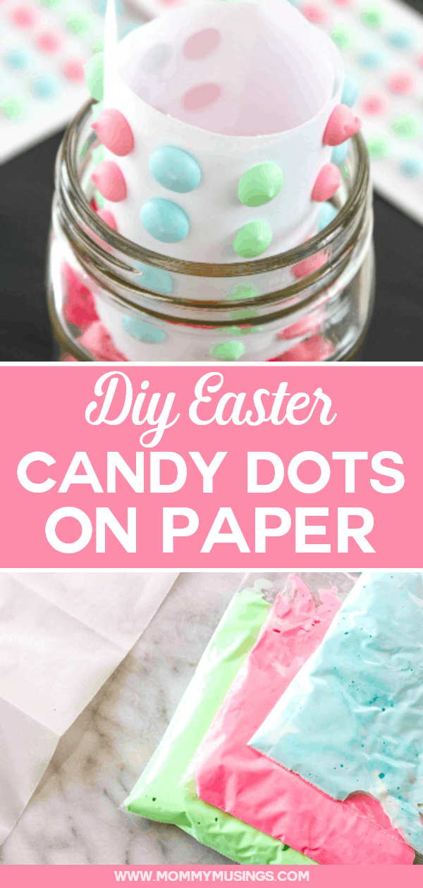 homemade candy dots on paper