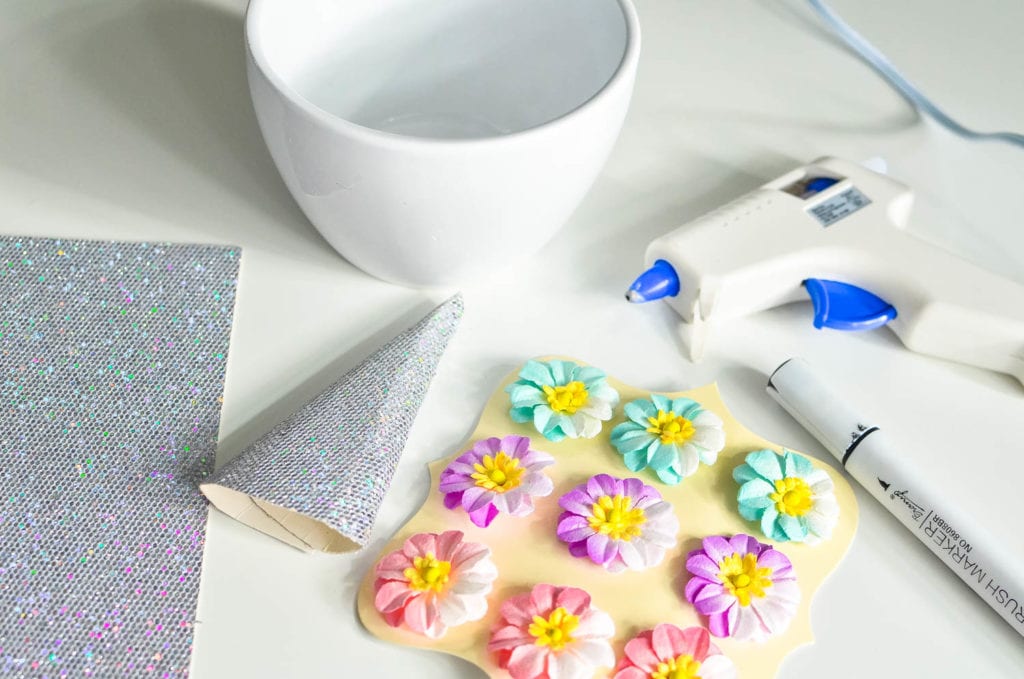 Materials for DIY Unicorn Planter Craft