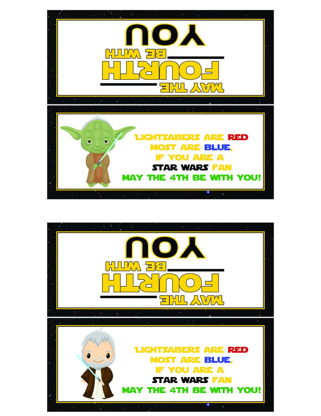 May the Fourth Be With You Printable Bag Toppers