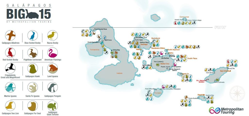 metropolitan touring big 15 galapagos map