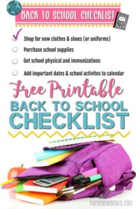 free printable back to school checklist