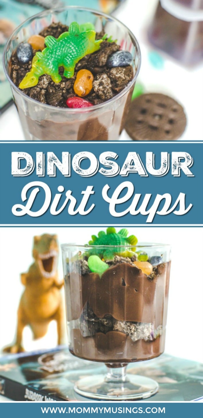 Dino Dirt Cups - An easy Dino Dirt Dessert for Kids