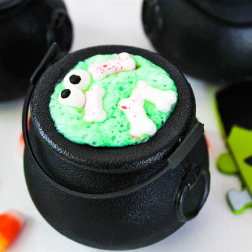 Jello Witches Brew Cauldron Dessert for Halloween