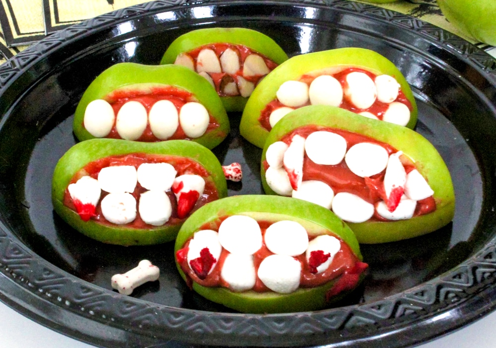 apple monster mouths for halloween