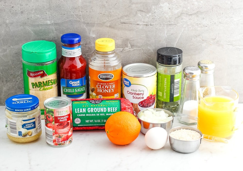 Cranberry Meatballs | Cocktail Meatballs ingredients