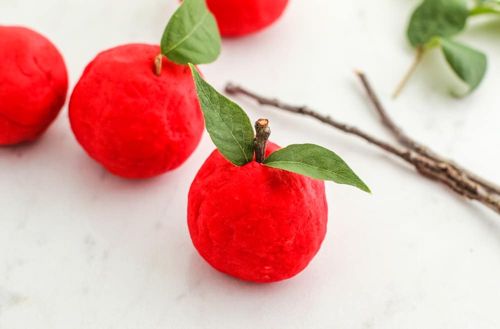 homemade apple red playdough