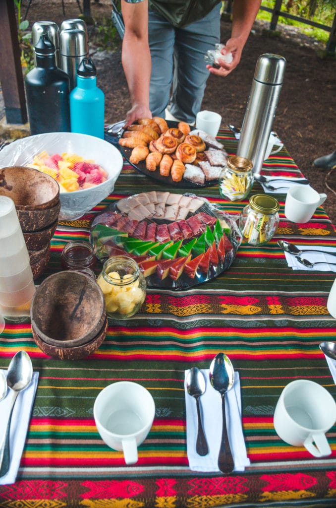 Mashpi lodge hummingbird breakfast