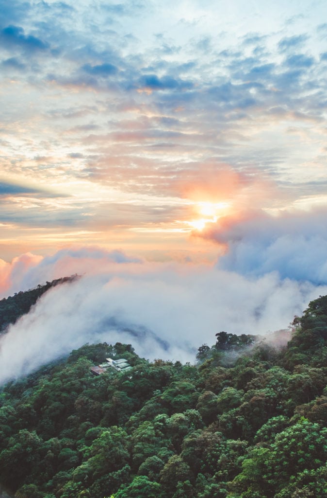 Mashpi lodge sunset observation tower