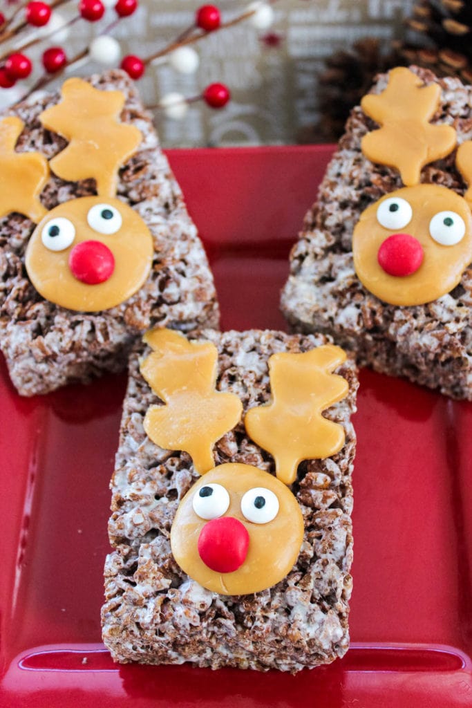 Reindeer Rice Krispie Treats - Mom Loves Baking