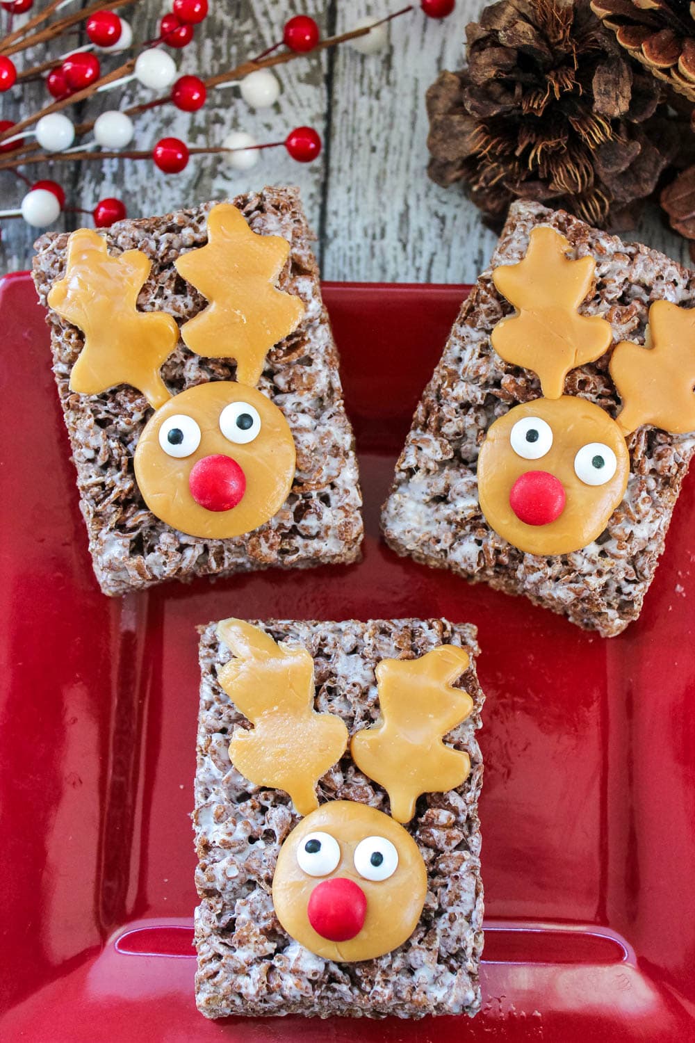 Reindeer Rice Krispie Treats - Mom Loves Baking