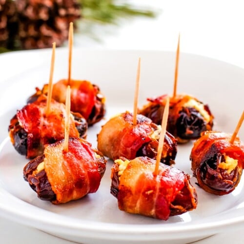 Bacon Wrapped Dates Stuffed with Goat Cheese