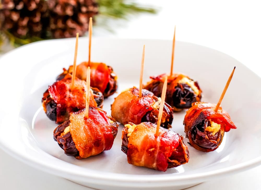 goat cheese stuffed bacon wrapped dates 