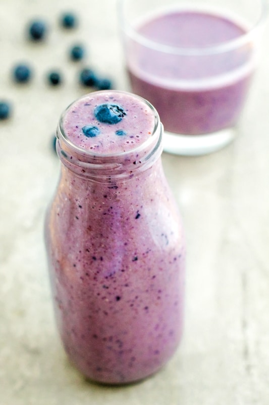 Blueberry Smoothie with Banana and Almond Butter