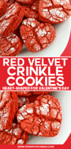 Heart-Shaped Red Velvet Crinkle Cookies