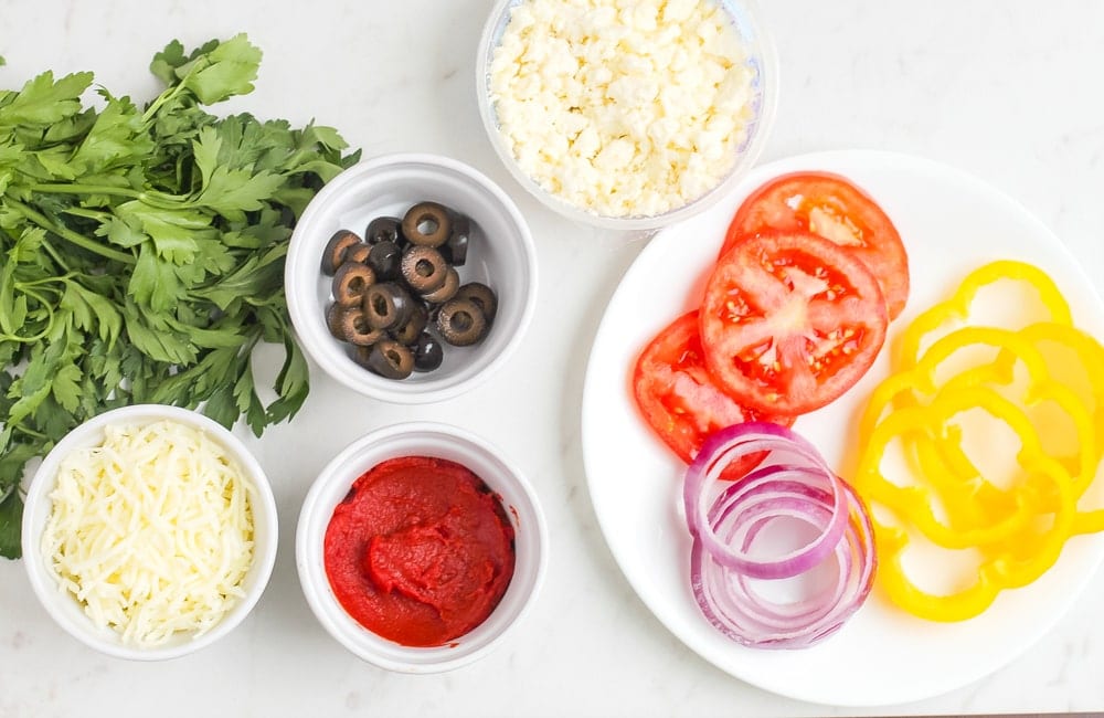 Mediterranean Pizza toppings