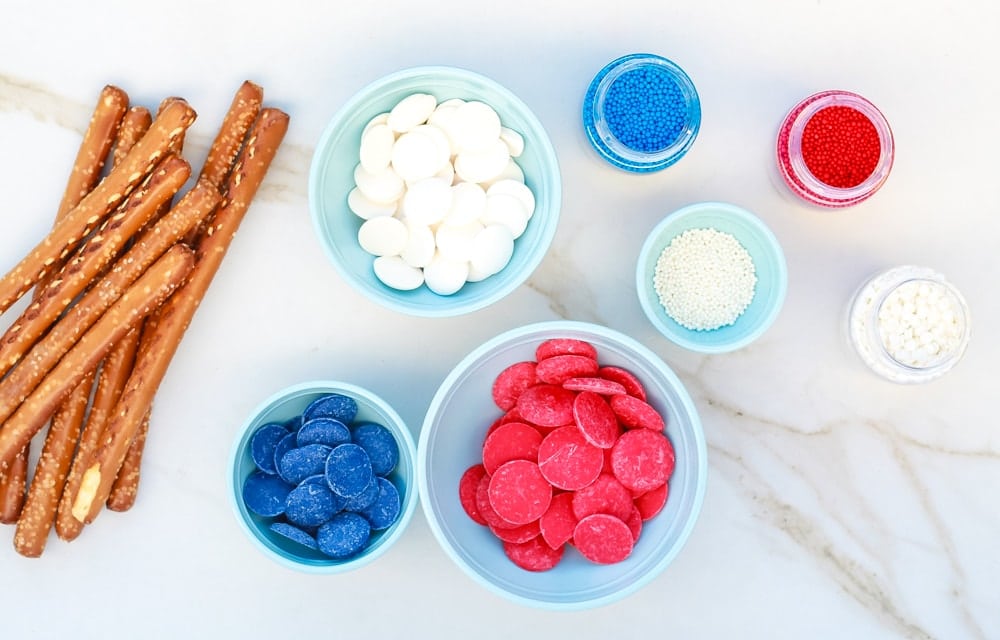 Patriotic Pretzel Rods