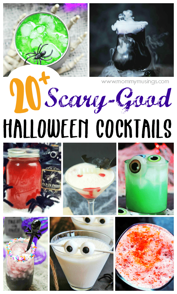 Halloween cocktails collage