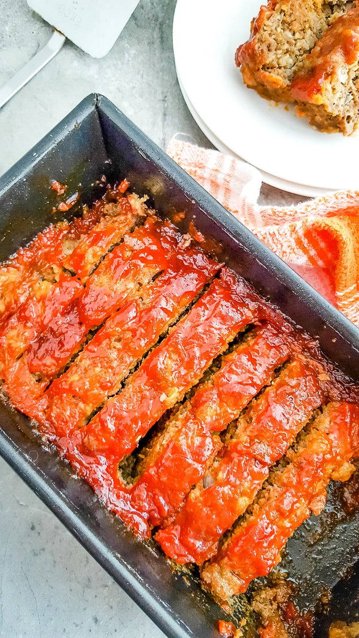 brown sugar meatloaf in a pan