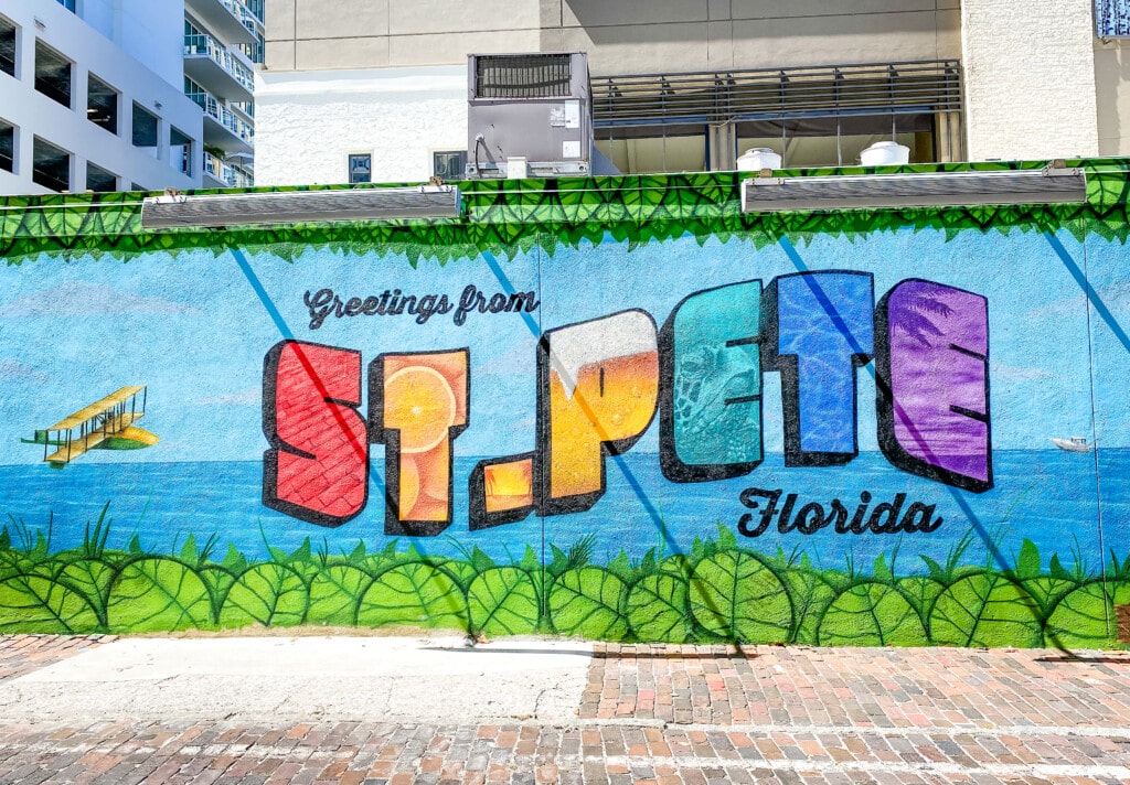 greetings from st pete florida wall mural