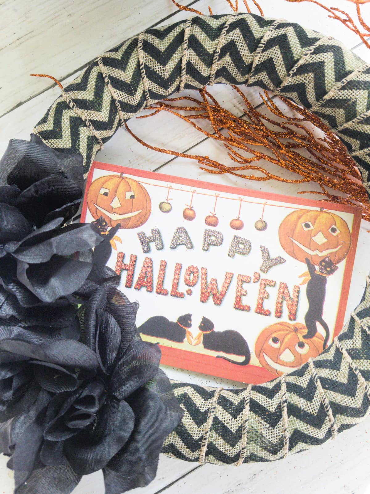 Wreath on table