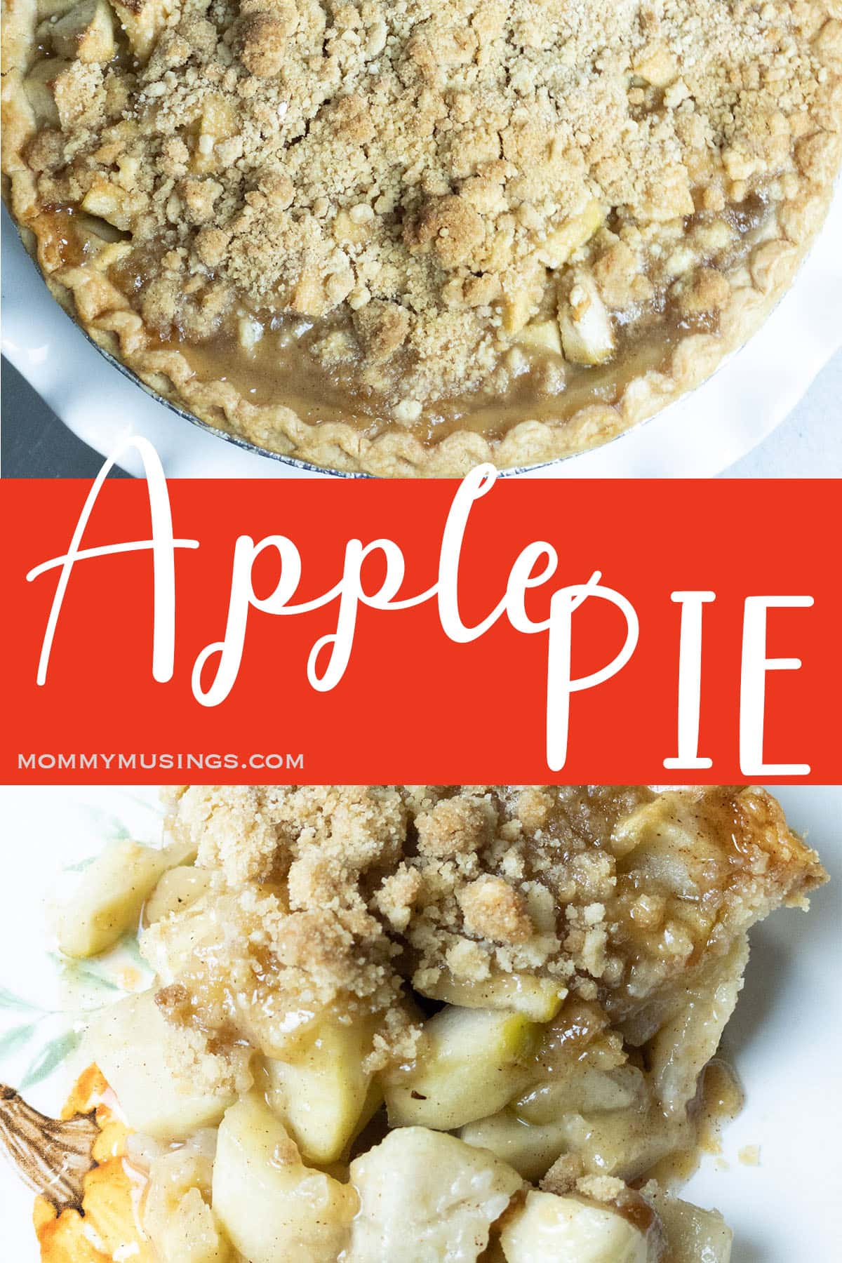 photo collage of homemade apple pie