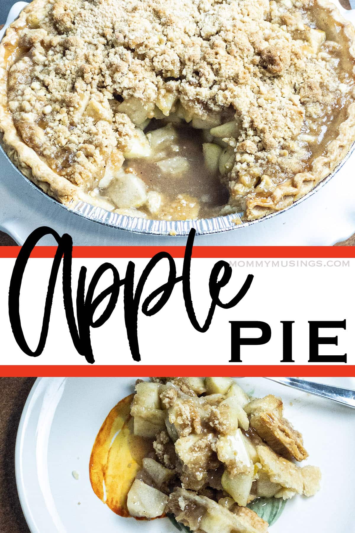 photo collage of easy apple pie recipe