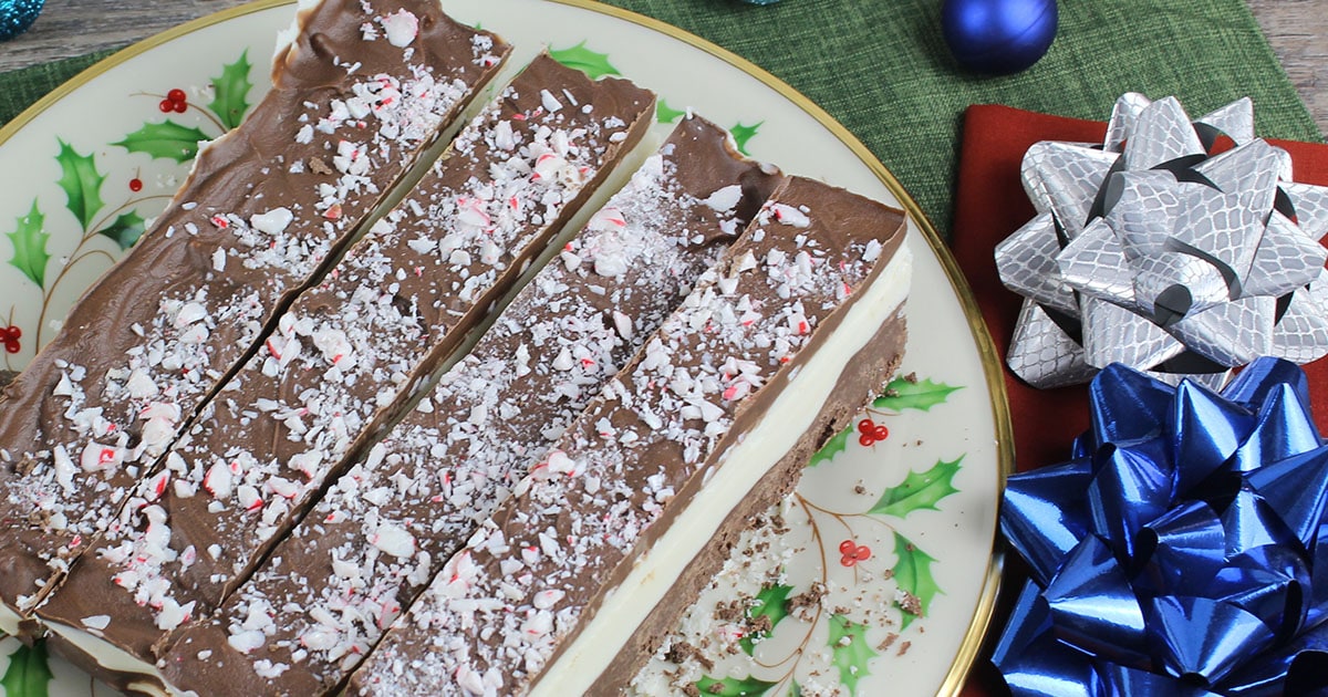 chocolate peppermint candy on a plate