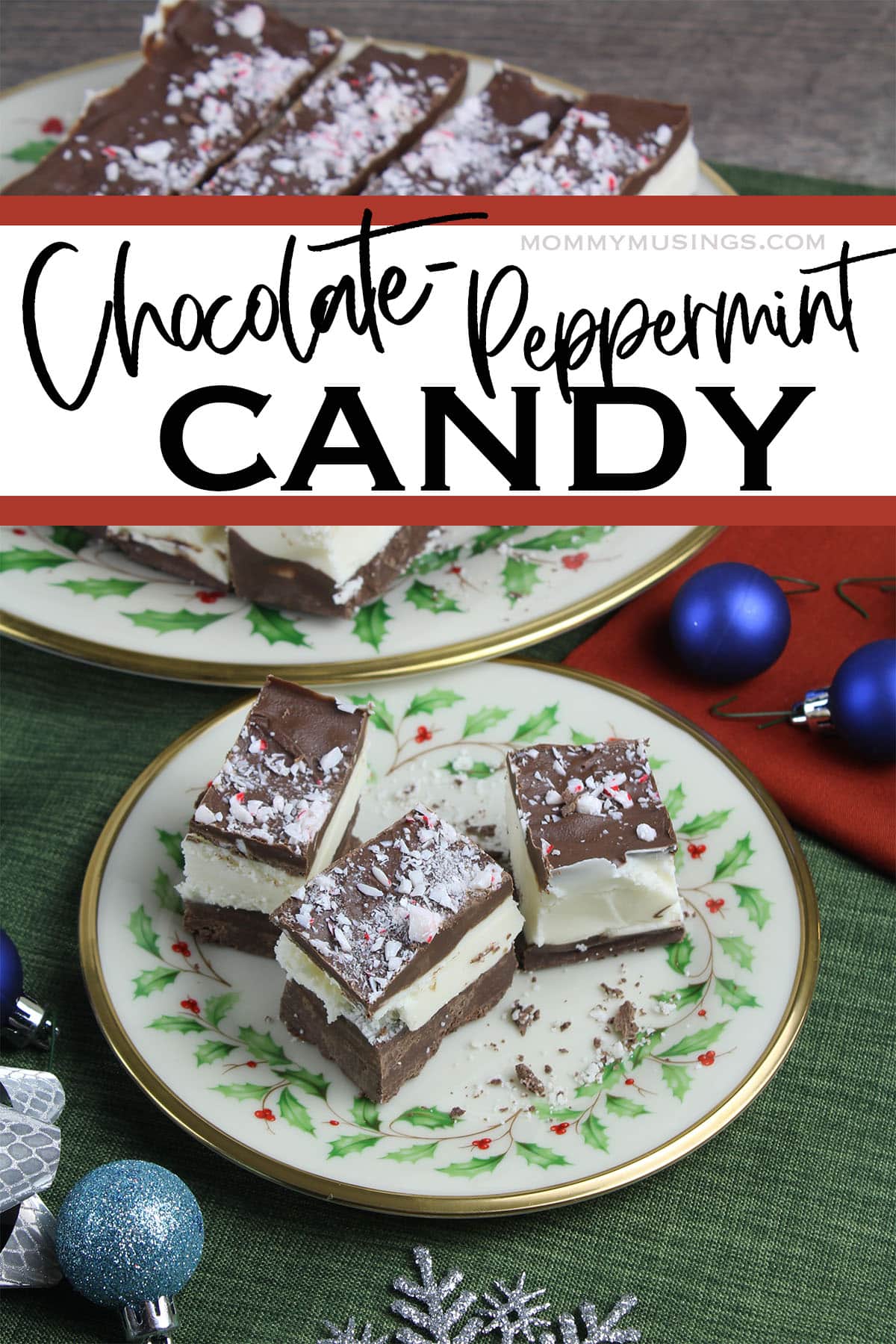 plate of chocolate peppermint candy