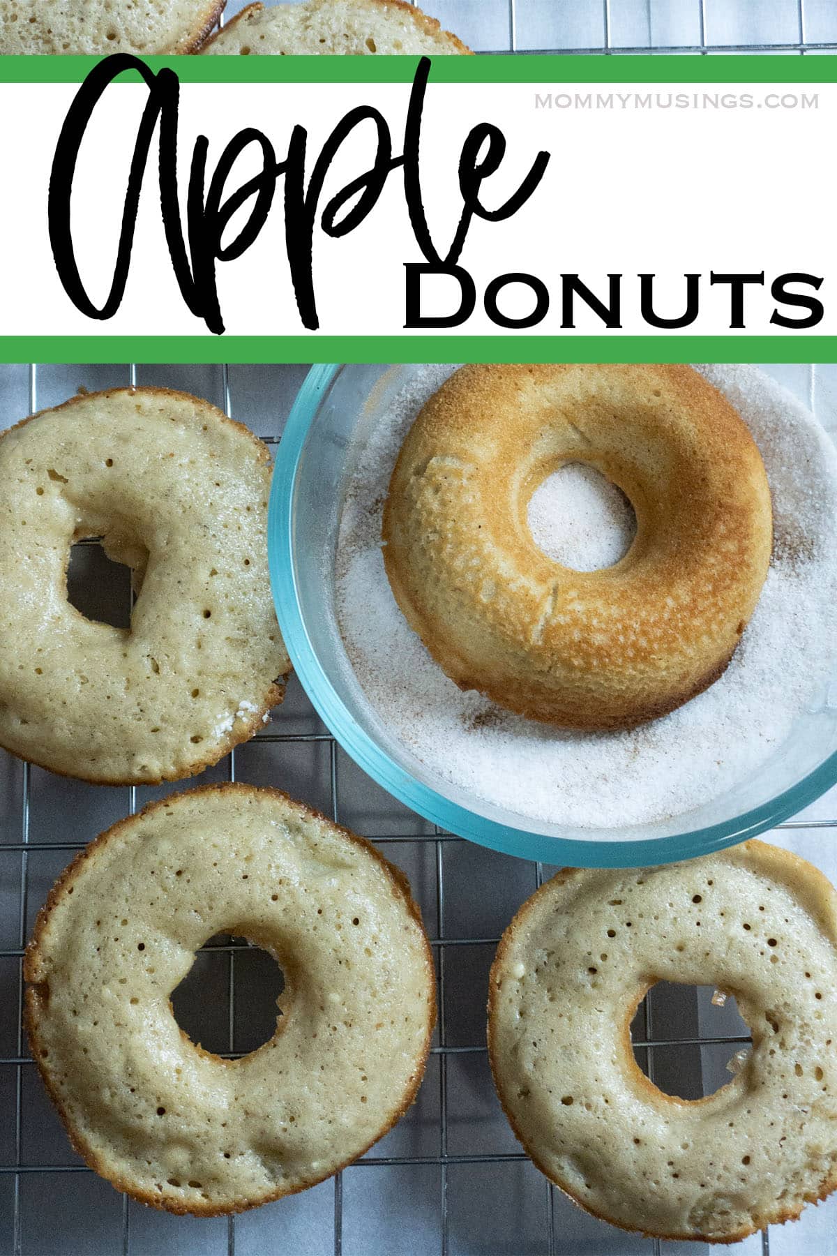 sugar topped donuts made with apples