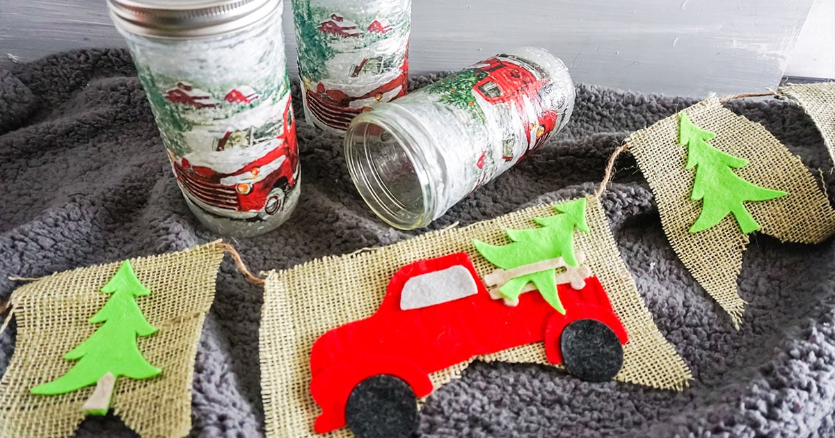 easy christmas farm truck garland cricut cut file set