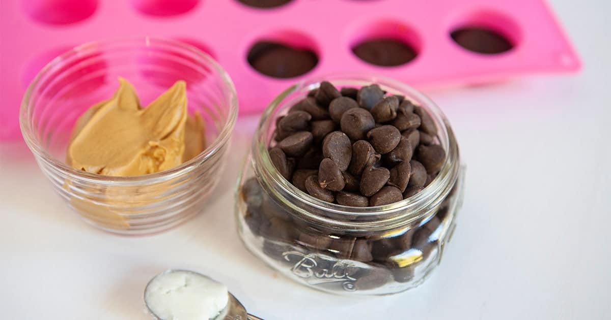 ingredients to make diy reeces pb cups