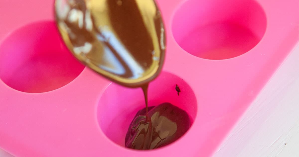 in-process step of making diy peanut butter cups