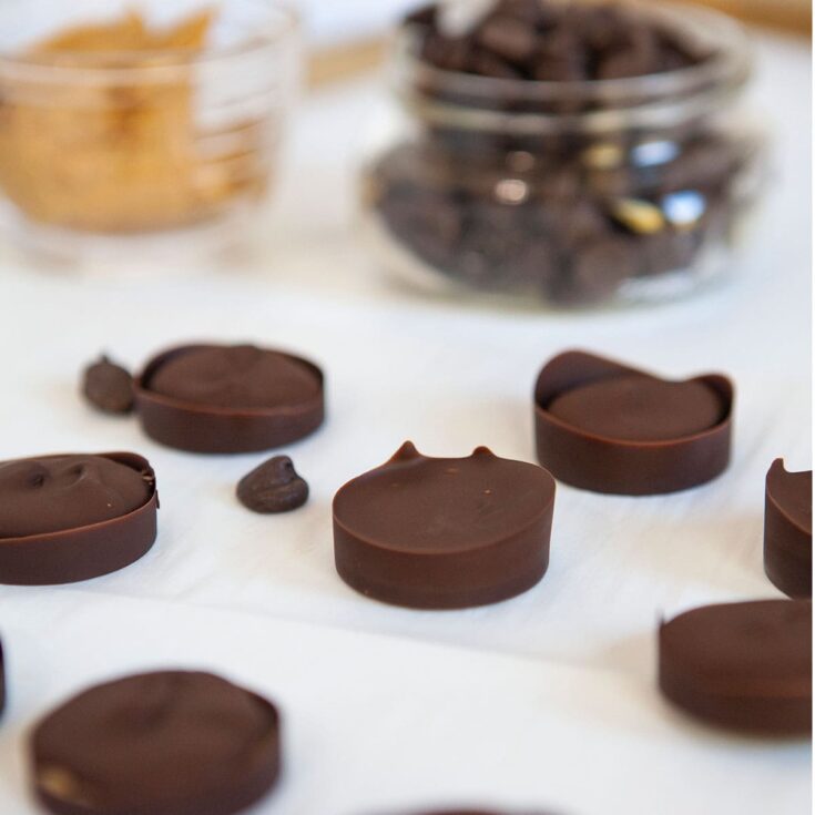 closeup of easy homemade peanut butter cups