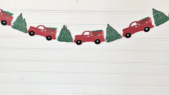 Christmas truck banner Christmas paper decor Christmas | Etsy