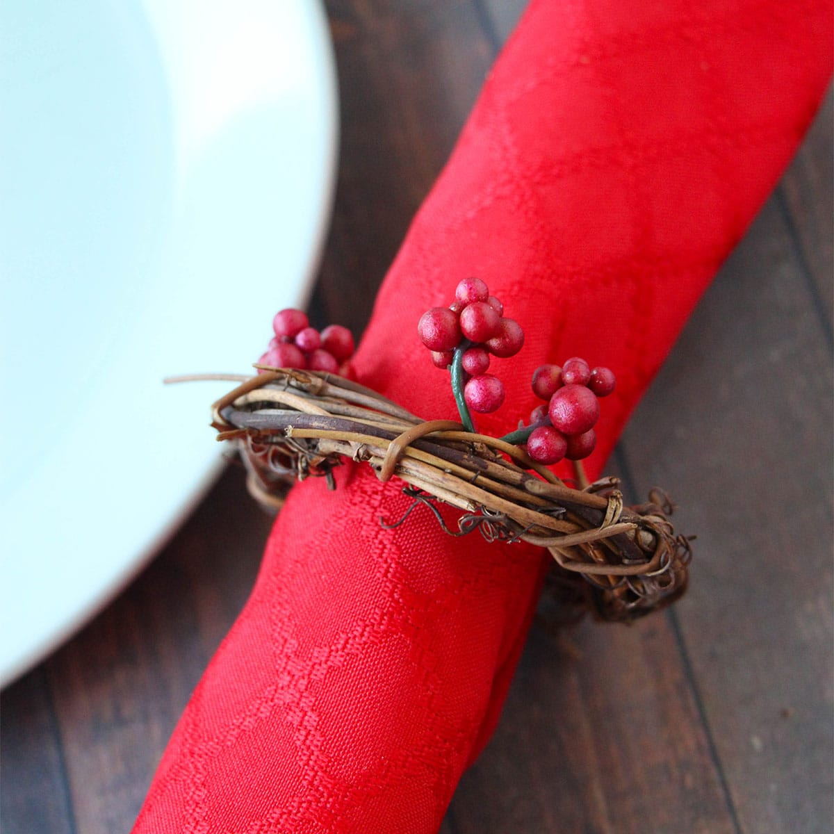 Rustic christmas deals napkin rings