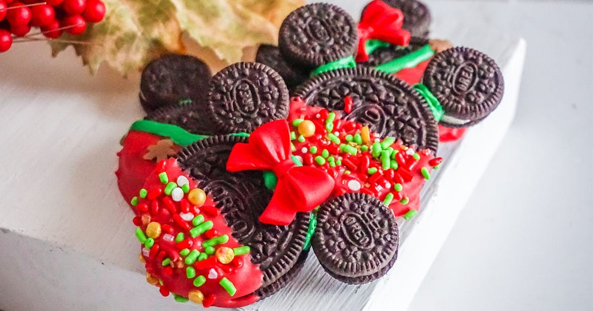 mickey christmas cookies on a plate