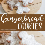 photo collage of gingerbread cookies with text which reads gingerbread cookies