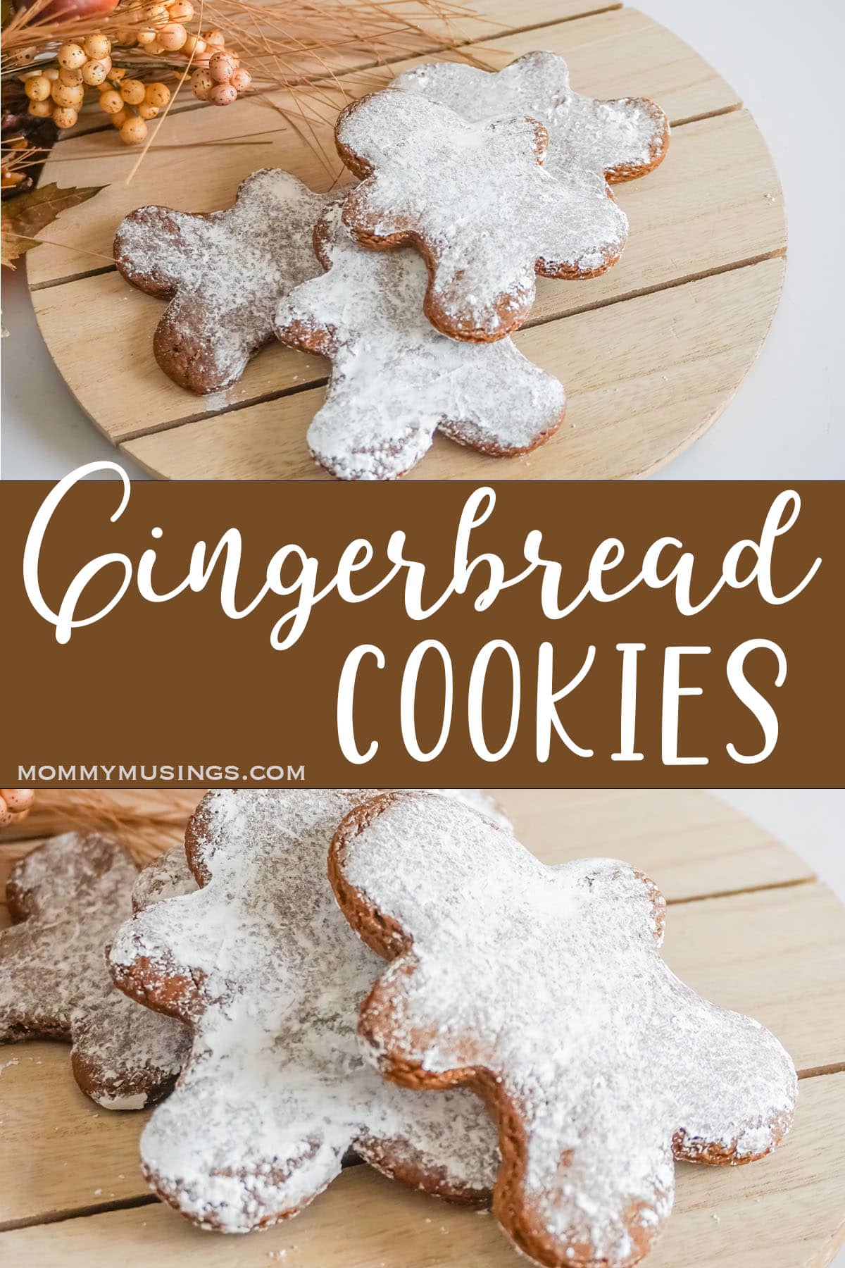 photo collage of gingerbread cookies with text which reads gingerbread cookies