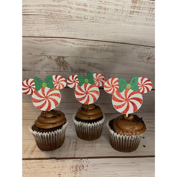 Mickey Mouse Christmas Cupcake Toppers