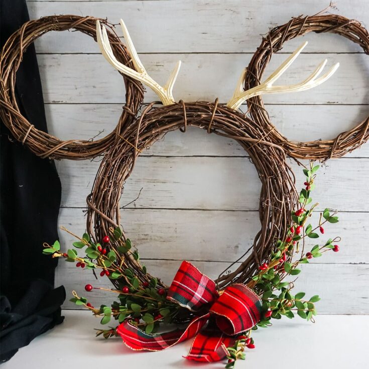 Mickey Reindeer Wreath