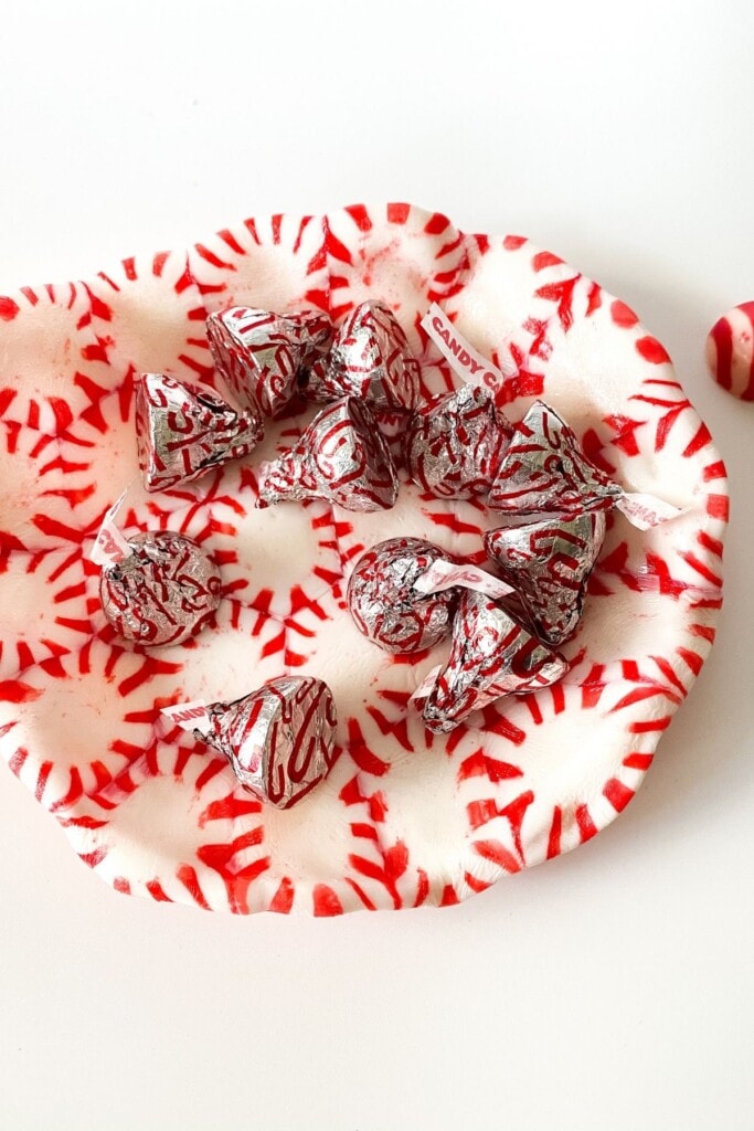 Festive DIY Peppermint Candy Bowls or Serving Dish