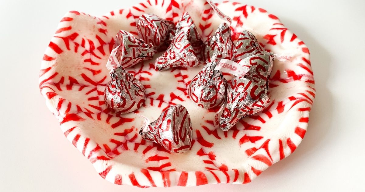 Festive DIY Peppermint Candy Bowls or Serving Dish