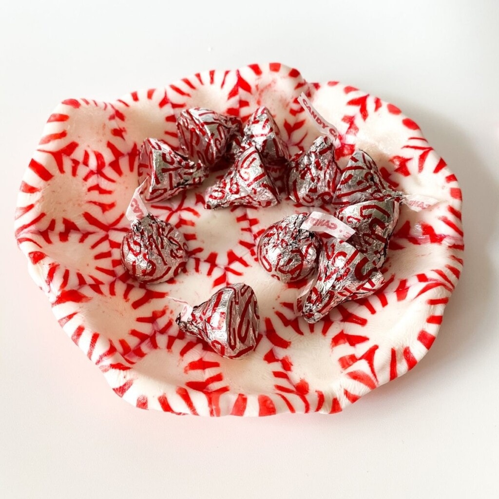 Festive DIY Peppermint Candy Bowls or Serving Dish