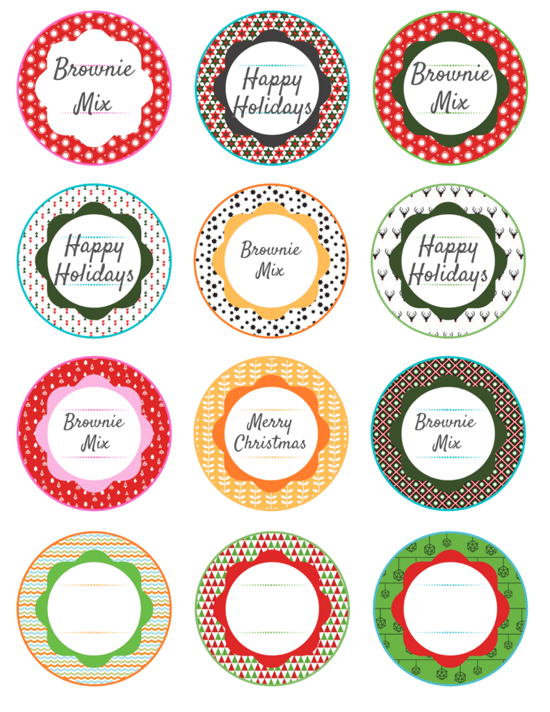 Printable brownie mix labels