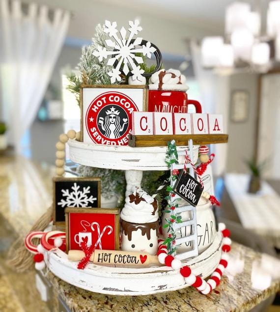 Hot Cocoa Tiered Tray Set 