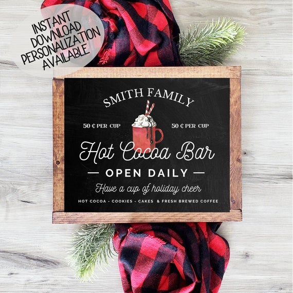 Hot Cocoa Sign Personalized