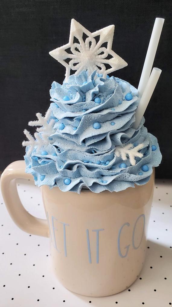 Snowflake Faux Whipped Cream Mug Topper