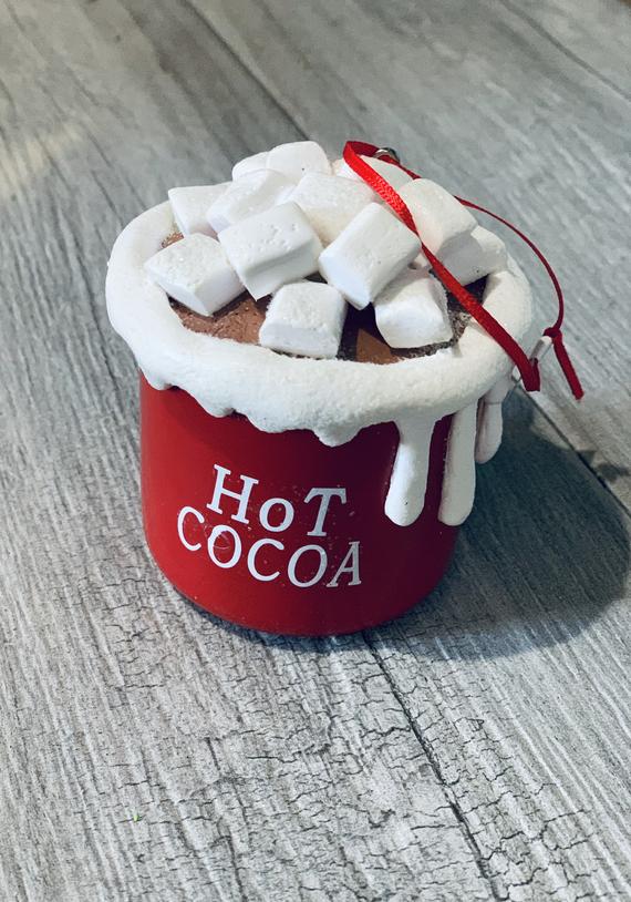 Hot Cocoa with Marshmallows Ornament Mug of Hot Cocoa | Etsy