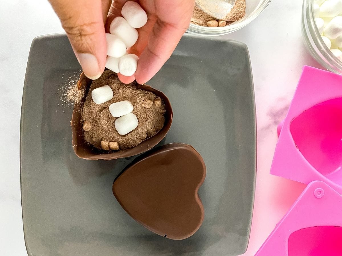 Heart hot cocoa bombs