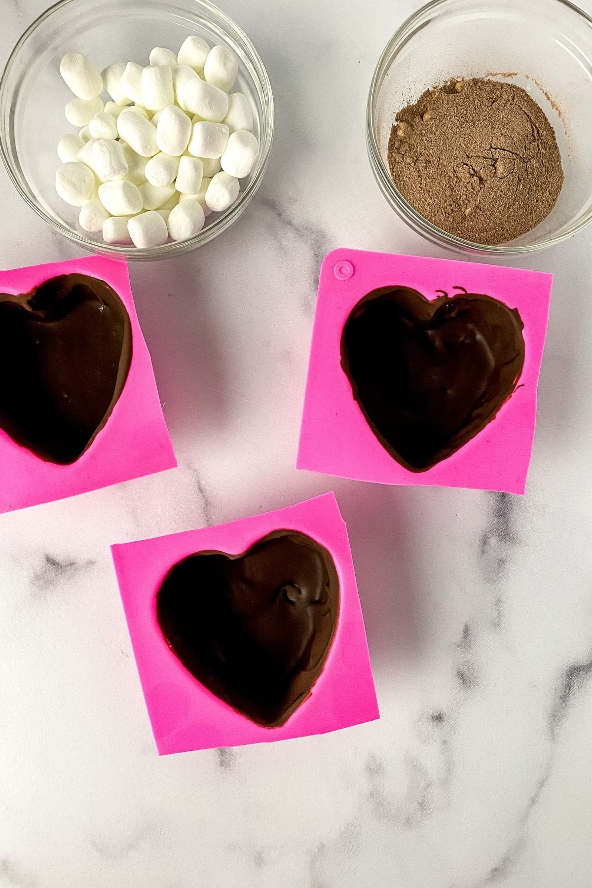 Chocolate in heart mold